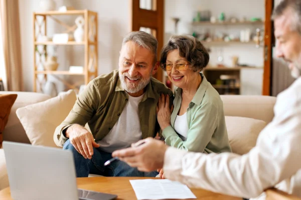 older couple learning about mortgages from a mortgage advisor